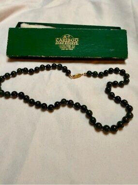 Vintage B.C. Nephrite Jade Knotted Necklace - Cariboo Jade Shoppe (20")